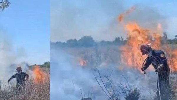Incendio en Paraje Remanso: todo inició con una quema de basuras que se descontroló 🔥